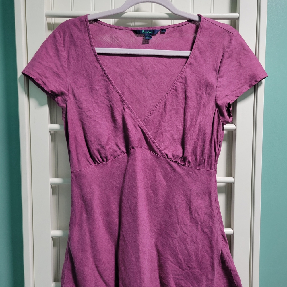 Boden Mauve V-Neck Blouse